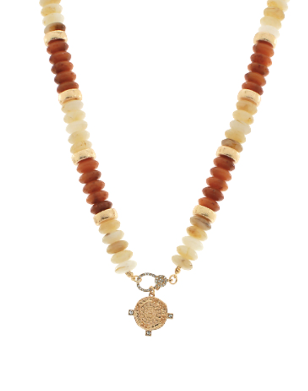 Rondelle Coin Charm Necklace