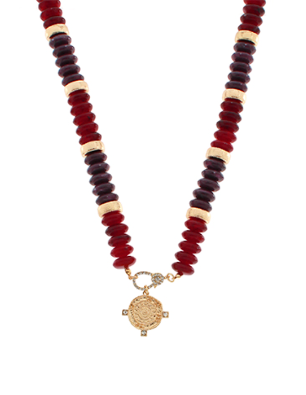 Rondelle Coin Charm Necklace