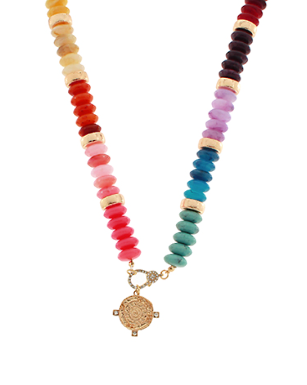Rondelle Coin Charm Necklace