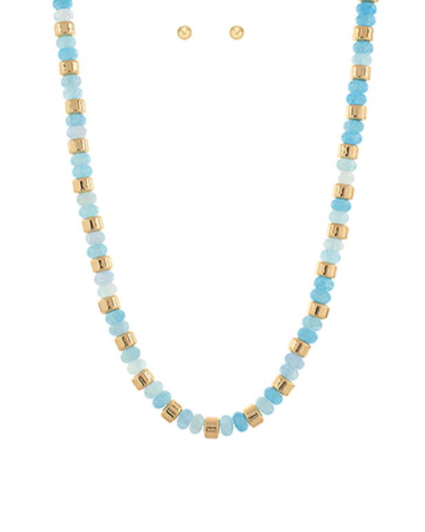 Gold & Color Bead Necklace