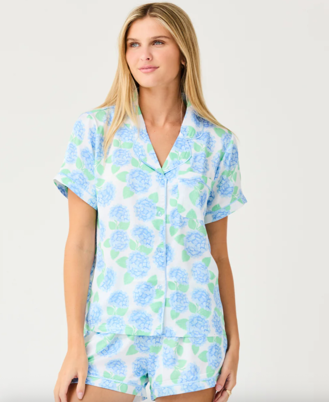 Hydrangea Pajama Shorts Set