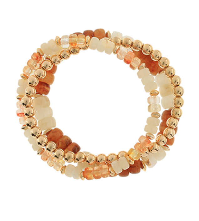 Color Bead & Gold Bracelets