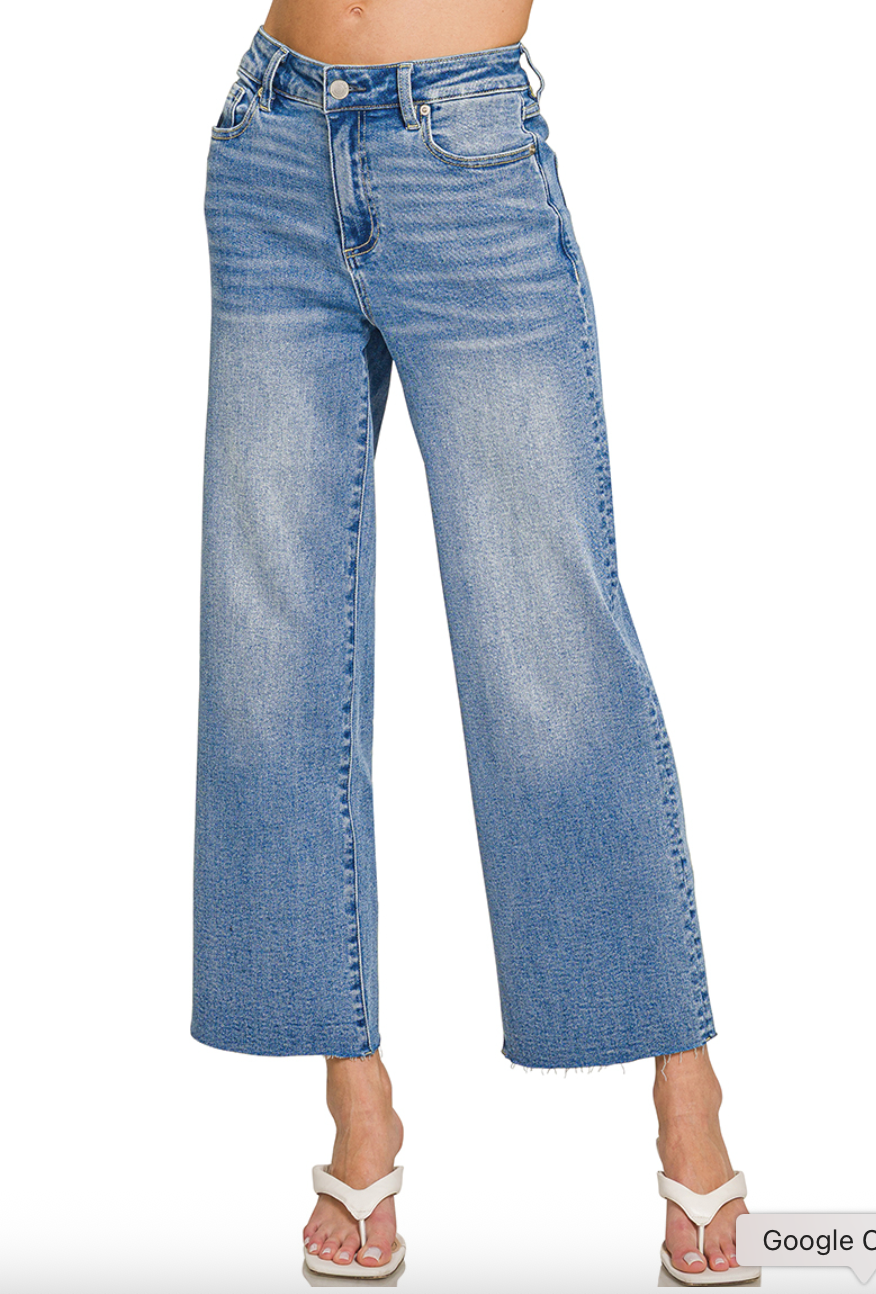 Medium Cropped Wide Leg Jeans