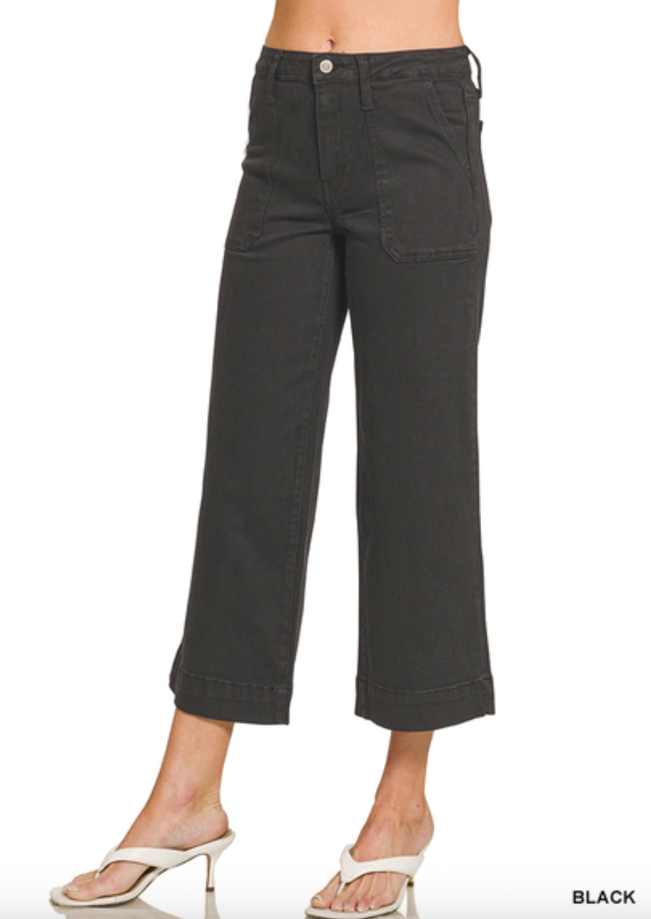 Cropped Wide Leg Pants