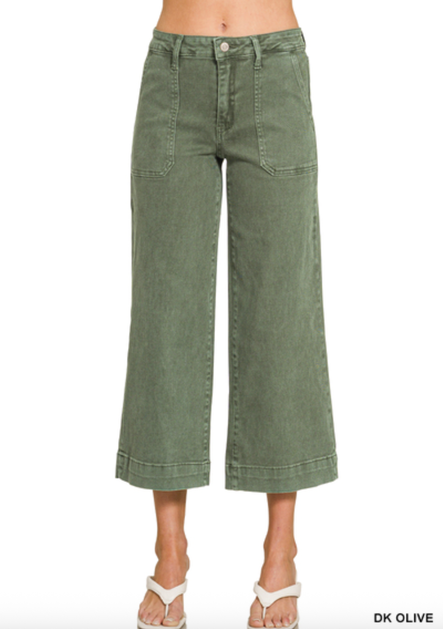 Cropped Wide Leg Pants