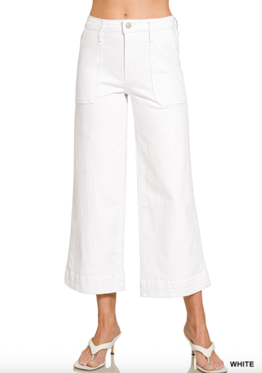 Cropped Wide Leg Pants