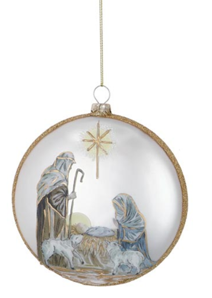 Hand Painted Manger Ornament