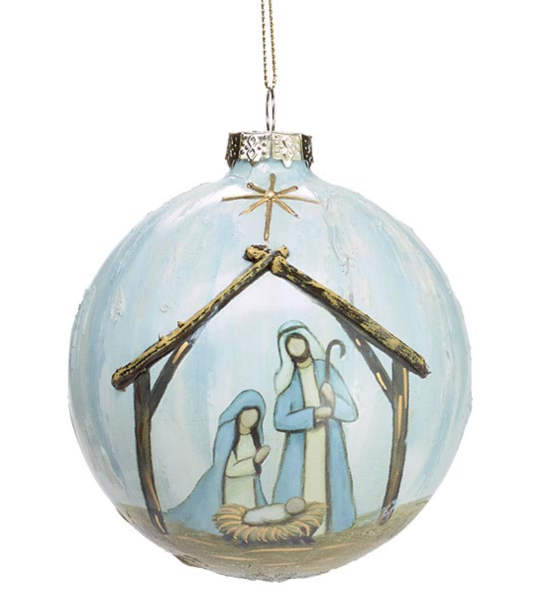 Holy Family Glass Ornament