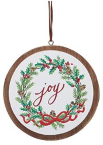 Wooden Disc Wreath Ornament