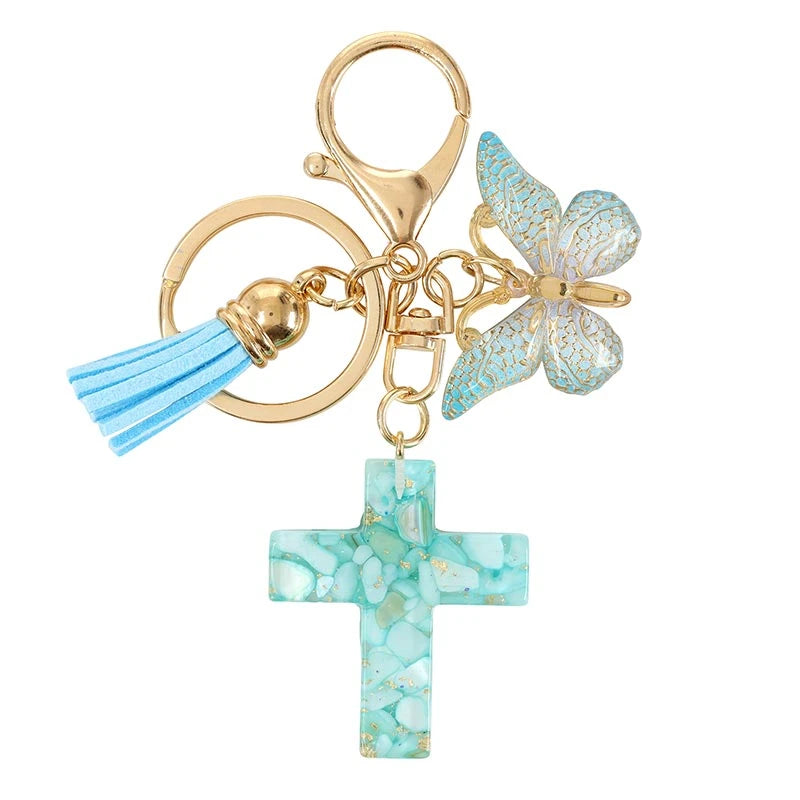Cross Charm Keychain