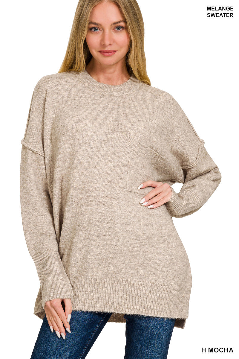 Melange Hi-Low Sweater