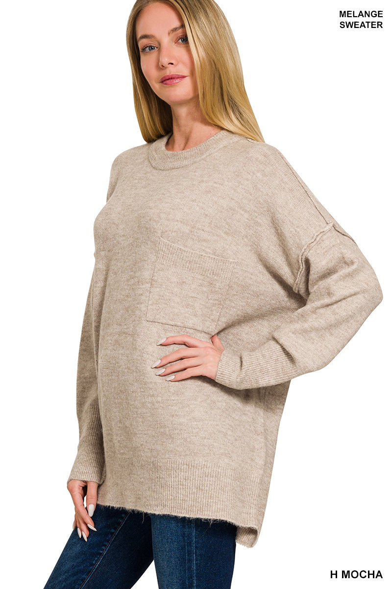 Melange Hi-Low Sweater