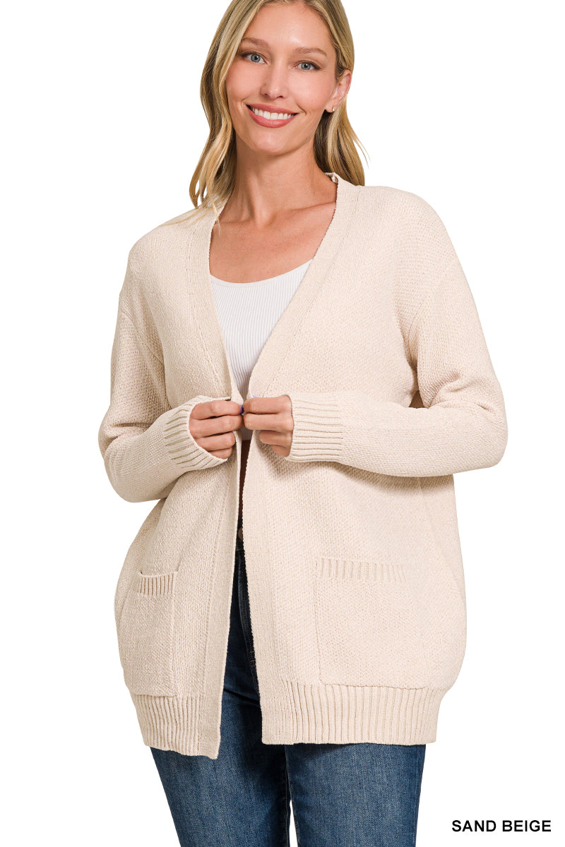 Melange Open Cardigan