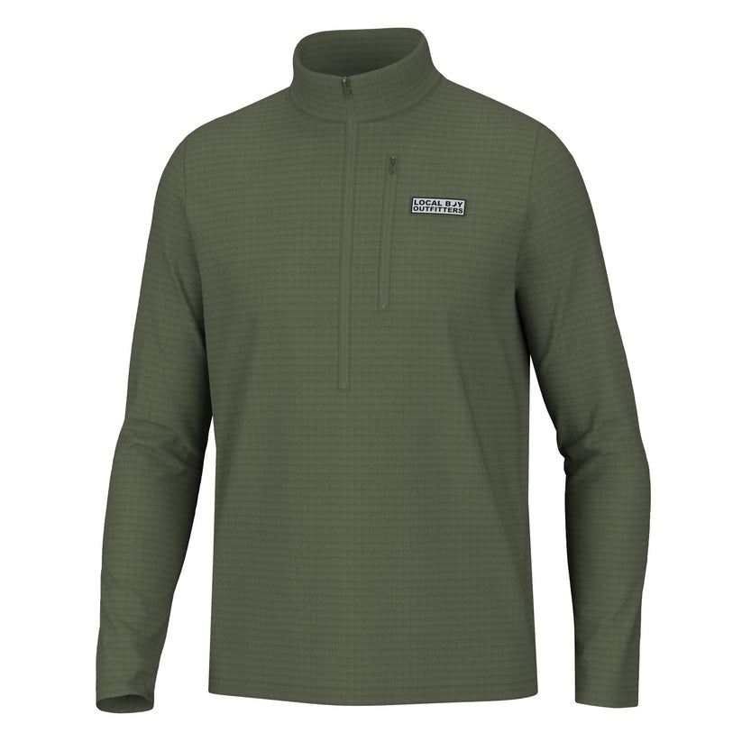 LB| Olive Waffle Half Zip