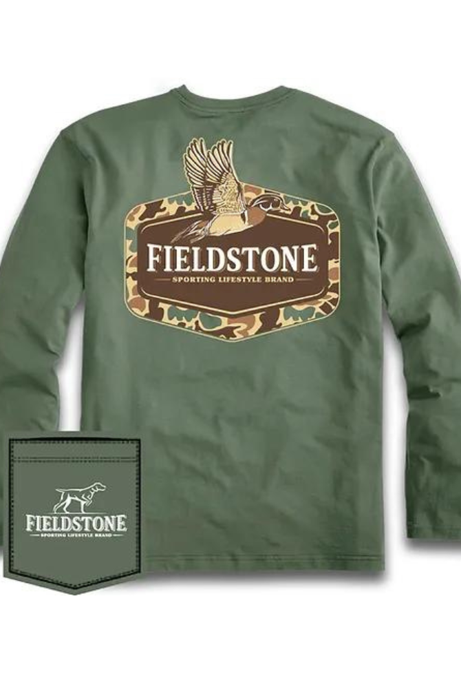 Camo Wood Duck Youth Long Sleeve