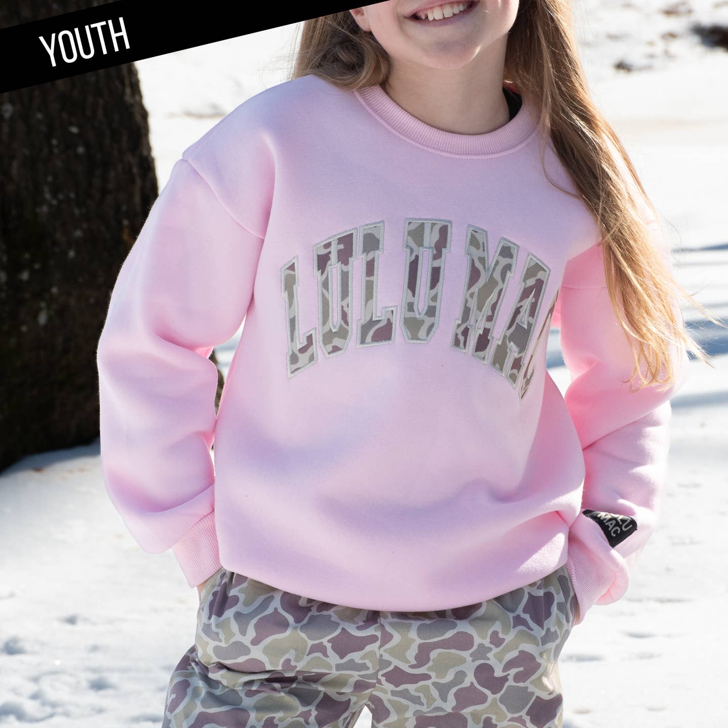 Lulu Mac|YTH Camo Sweatshirt
