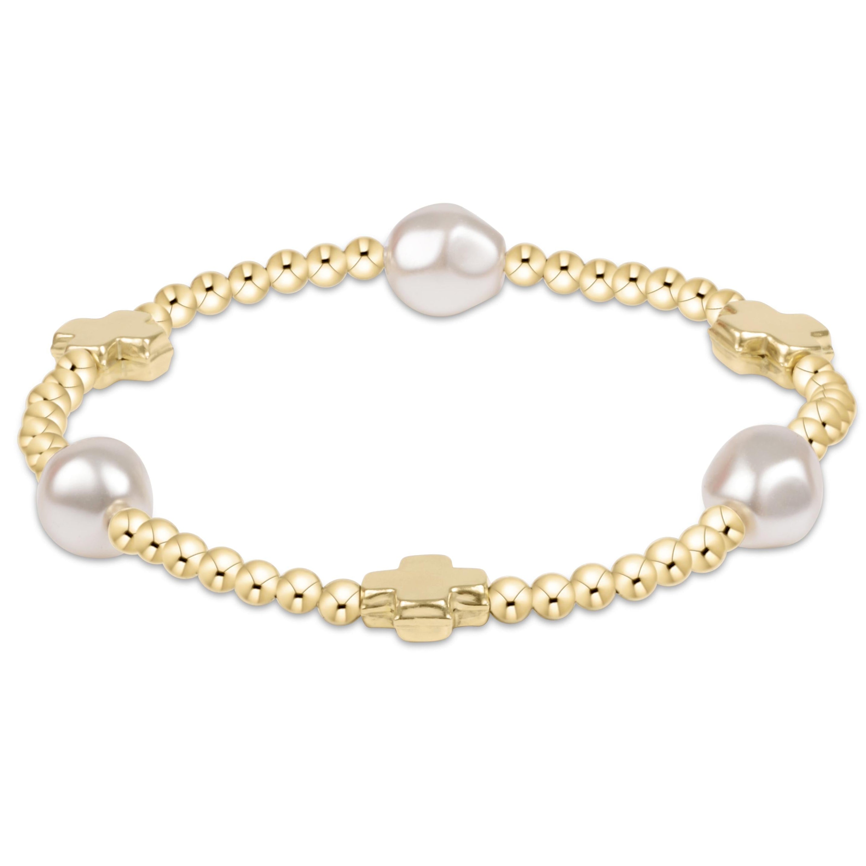 ENewton|Admire Pearl Sign. Cross Bracelet