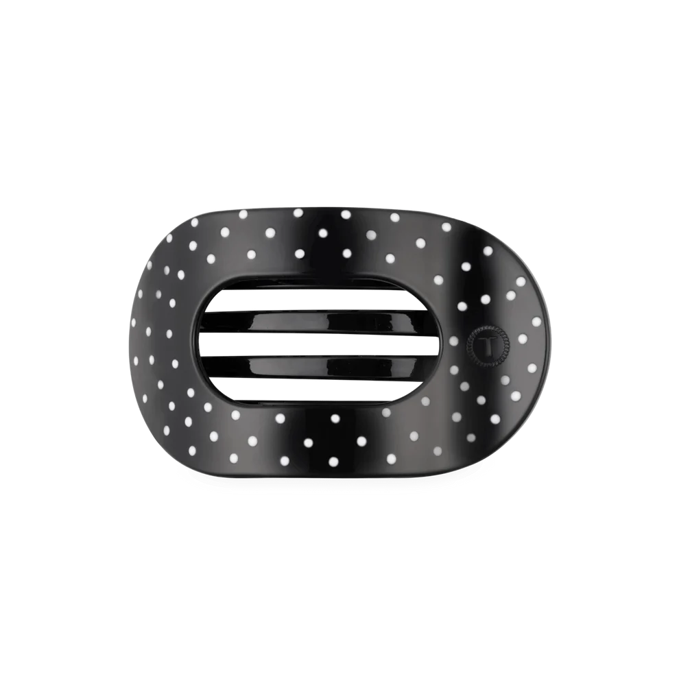 Teletie|Black Polka Dot Flat Round Clip