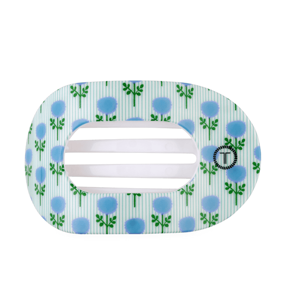 Blue Marigold Flat Round Hair Clip