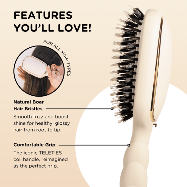 Teleties Boar Bristle Hair Brush