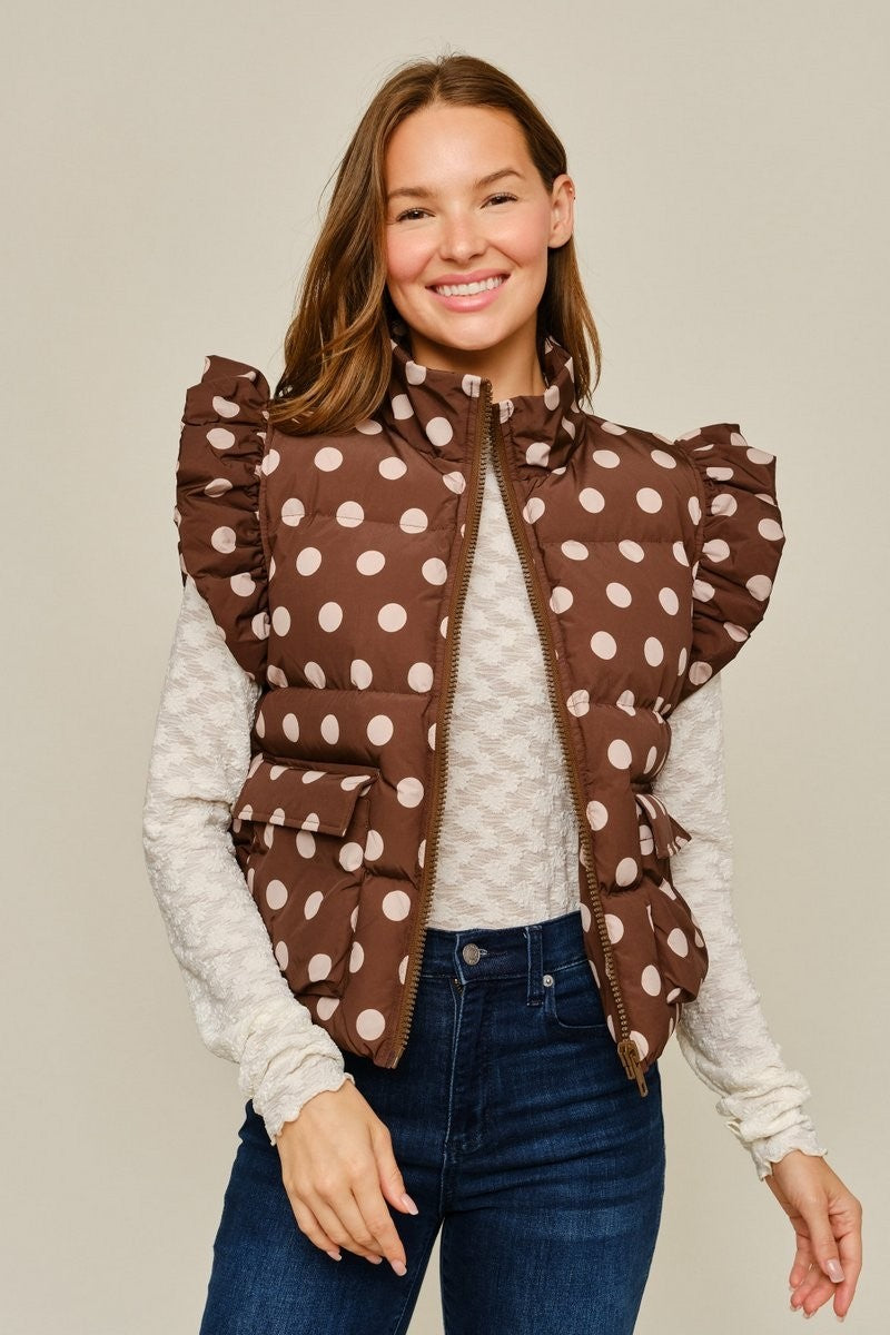 Polka Dot Ruffle Vest