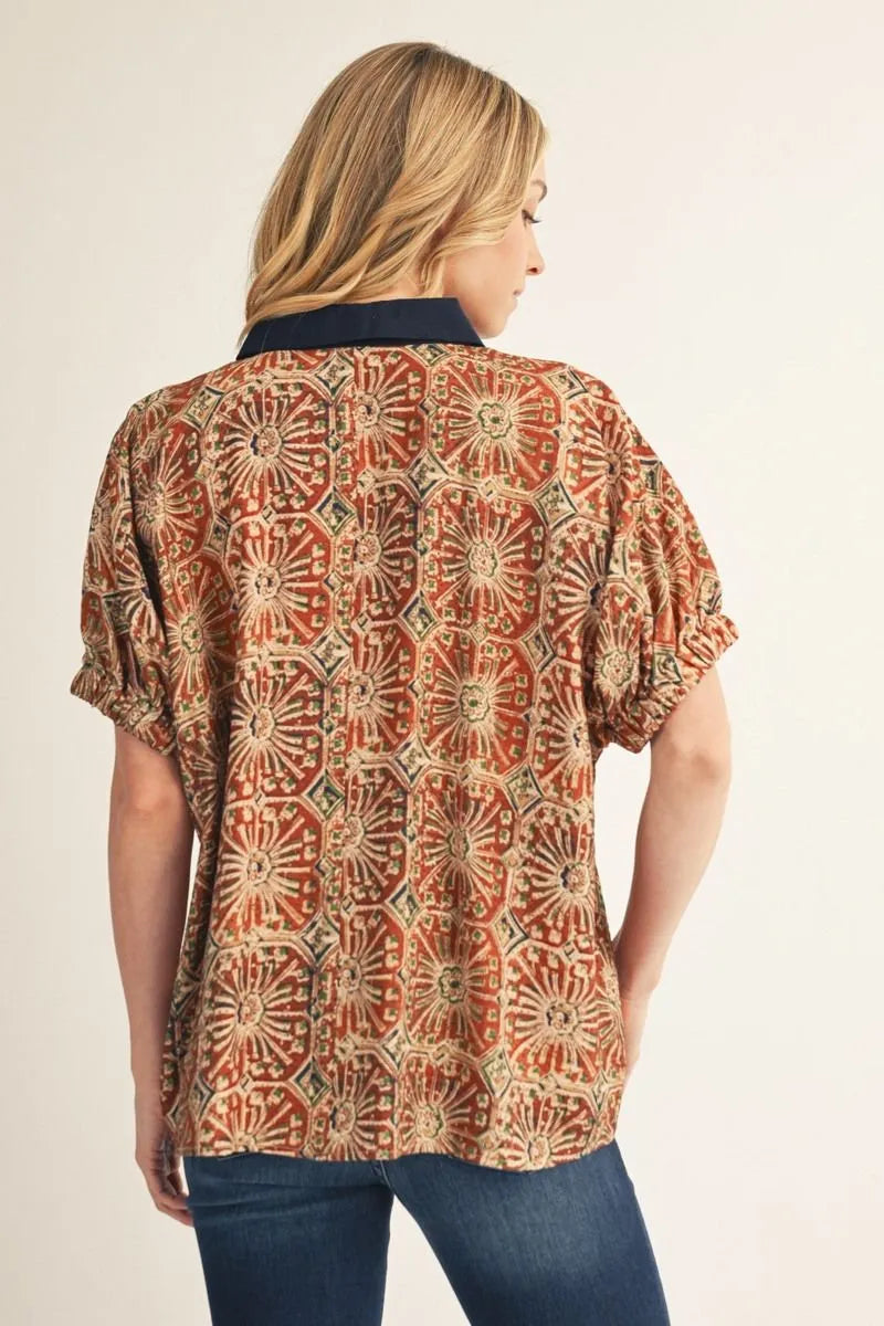 Boho Contrast Top