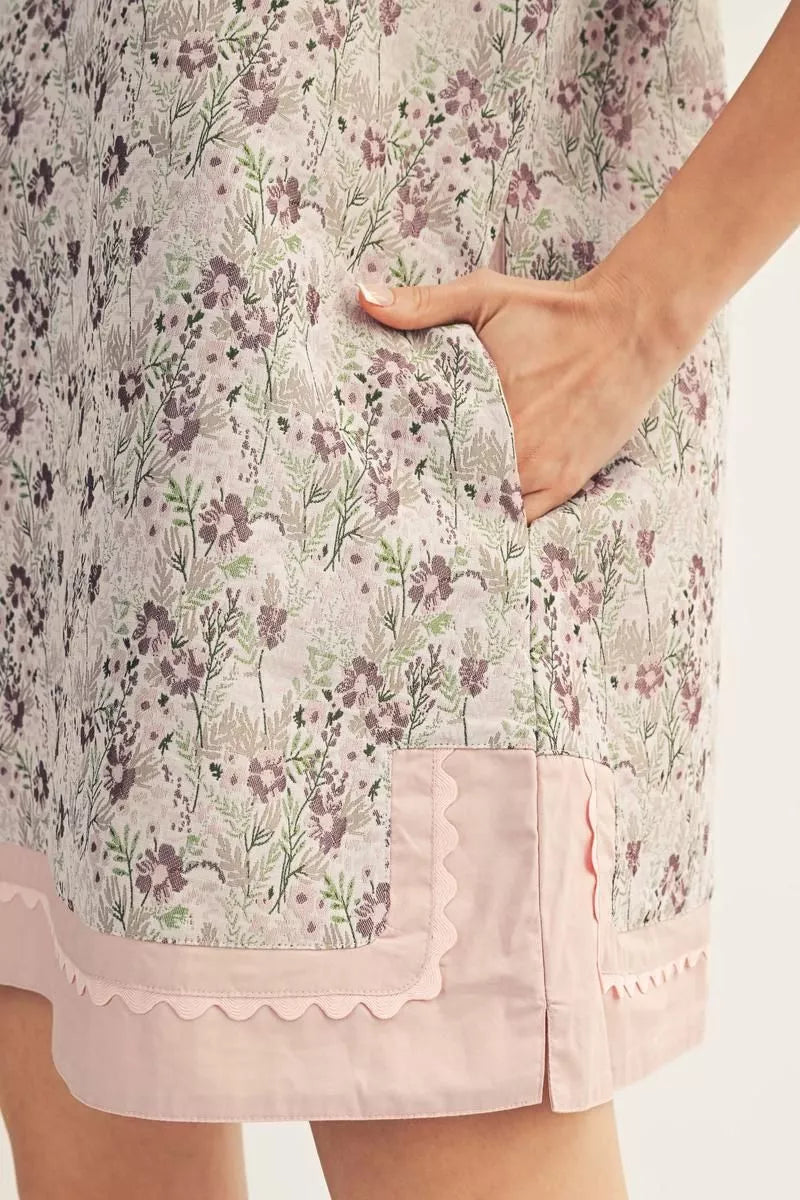 Floral Jacquard Shift Dress