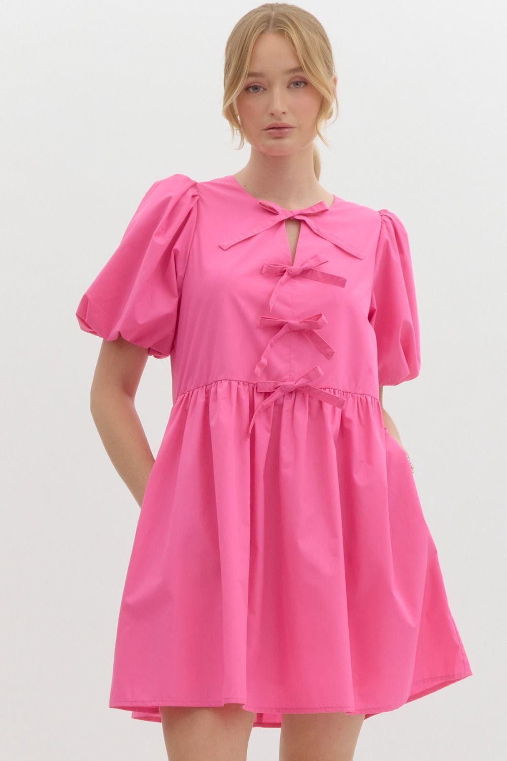 Bow Bubble Mini Dress