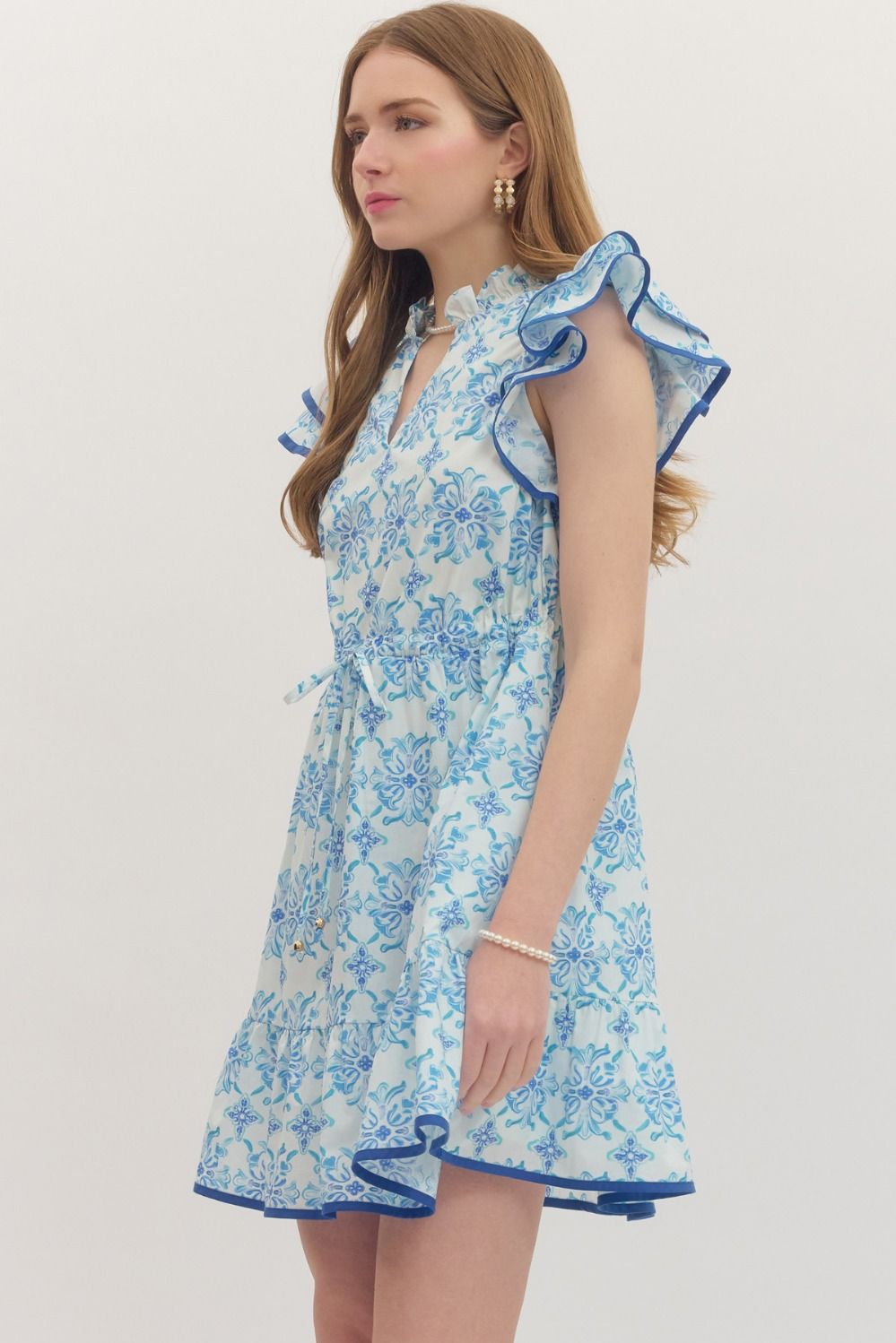 Off White Flutter Dress
