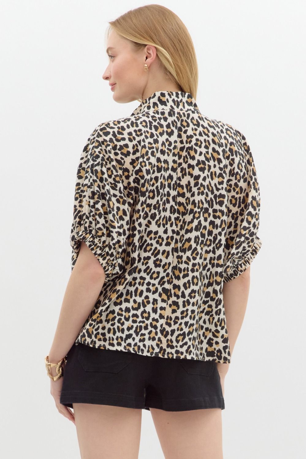 Leopard Camel Top