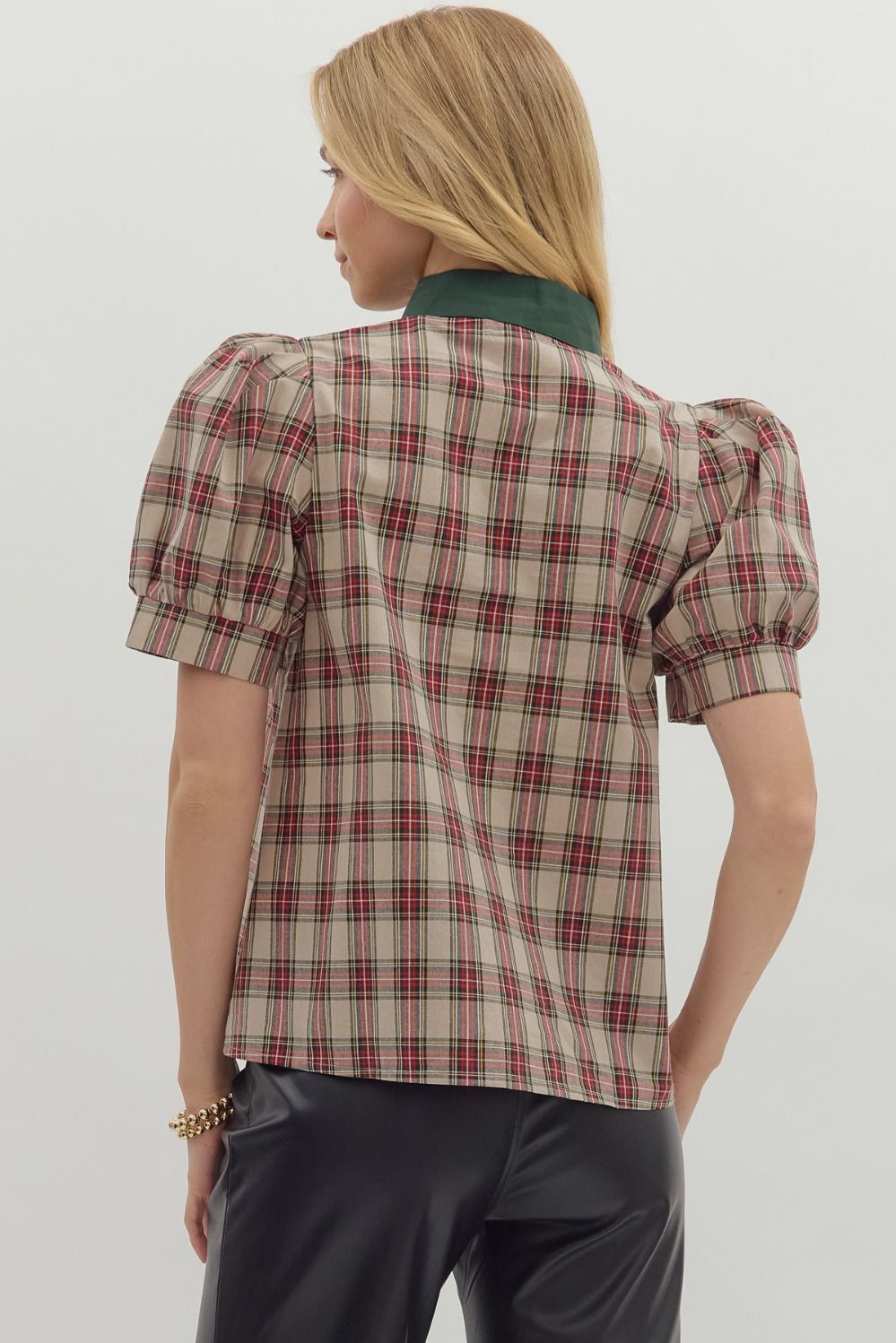 Plaid Caftan Top