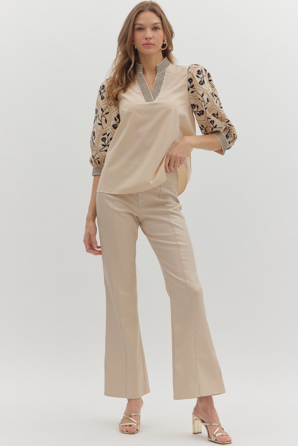Cream Embroidered Top