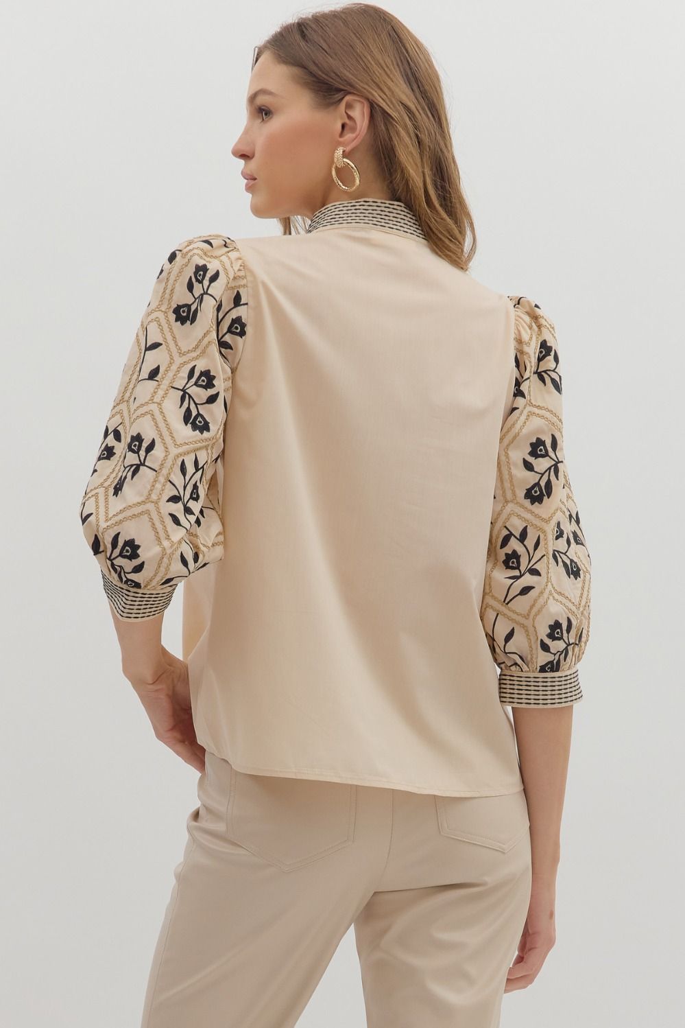 Cream Embroidered Top