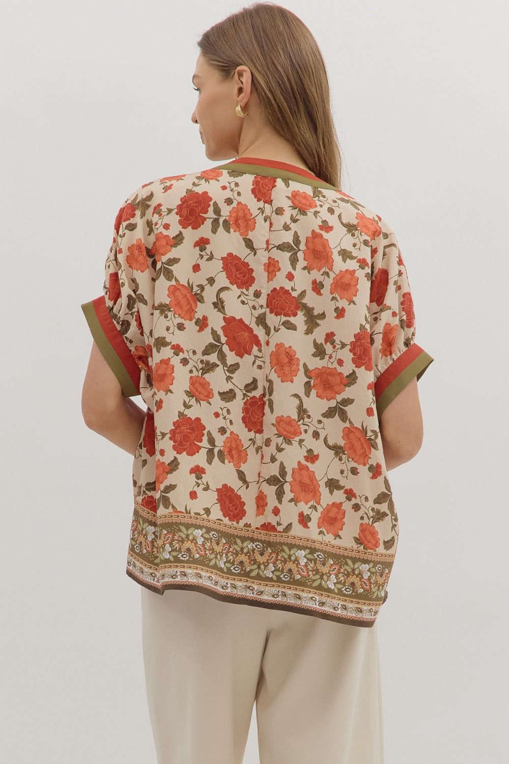 Floral V Neck Top