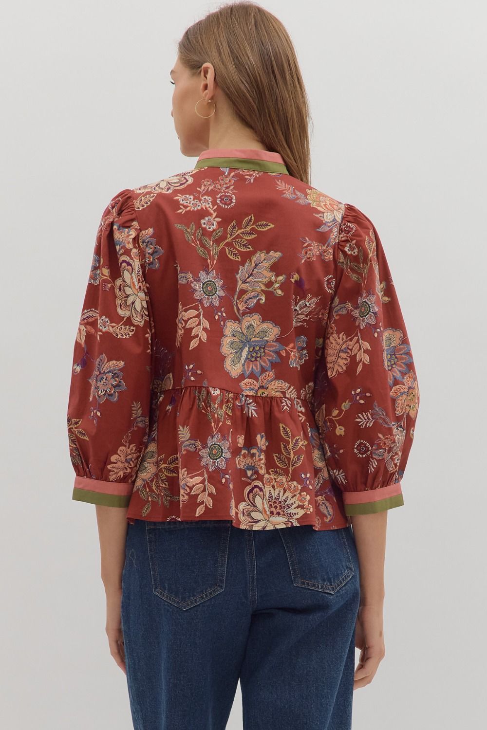 Burgundy Botanical Top