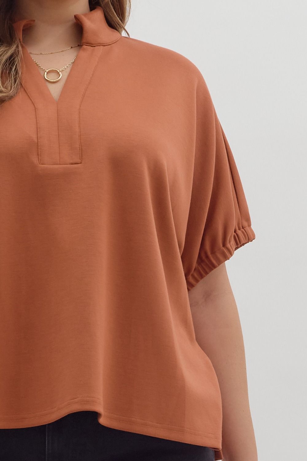 PS V-Neck Collared Top
