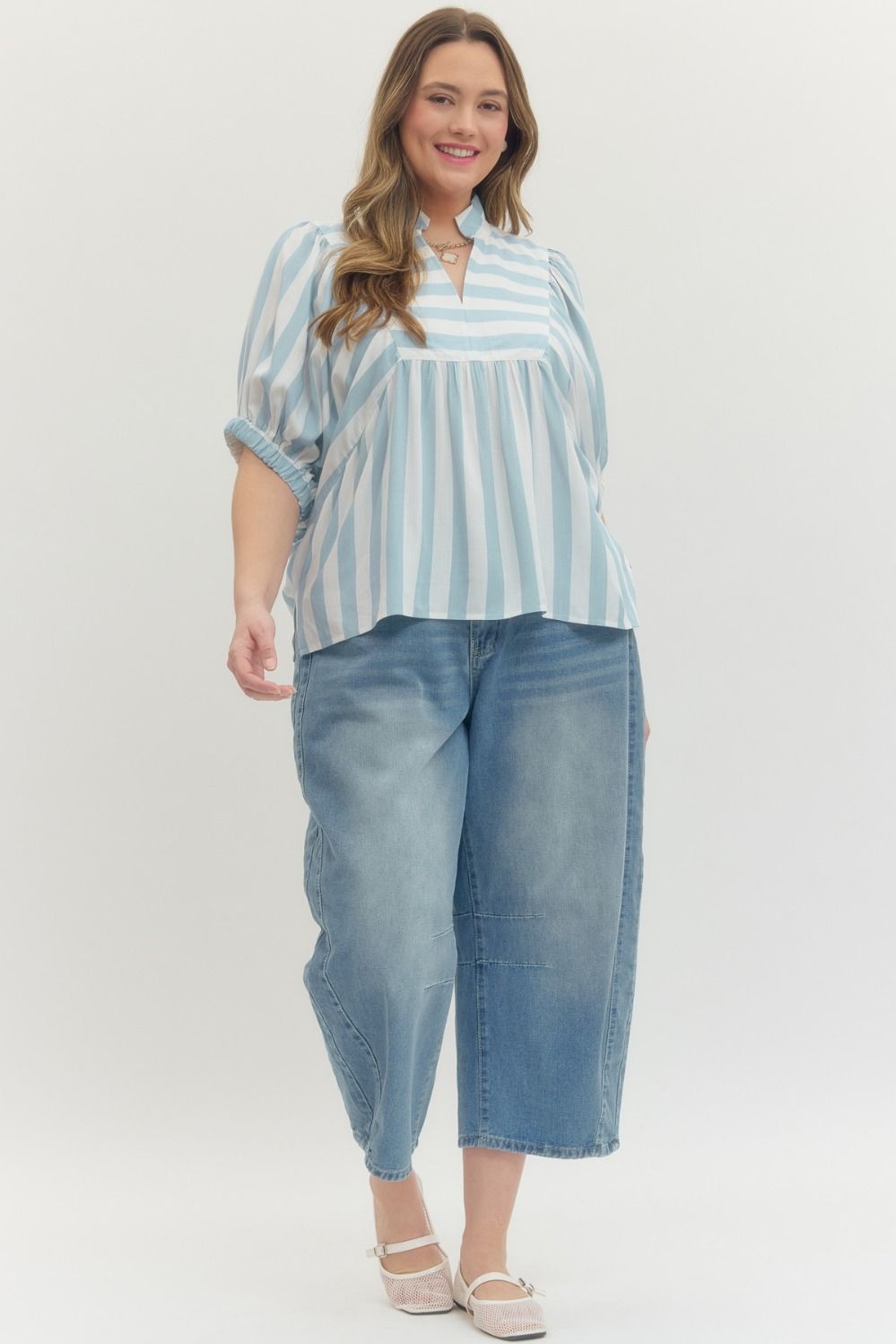 PS Lt Blue Striped Top