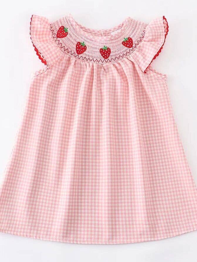 Strawberry Embroidered Smocked Dress – Southern Gyp Boutique