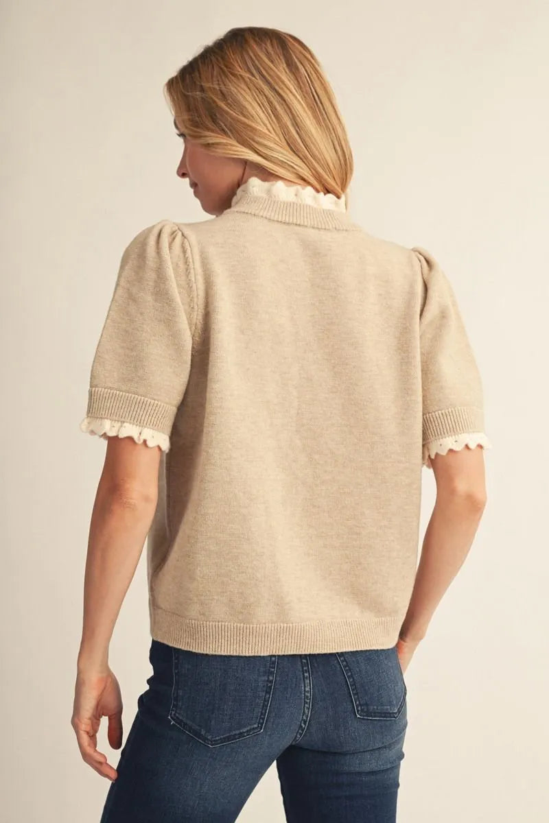 Ruffle Detail Sweater Top