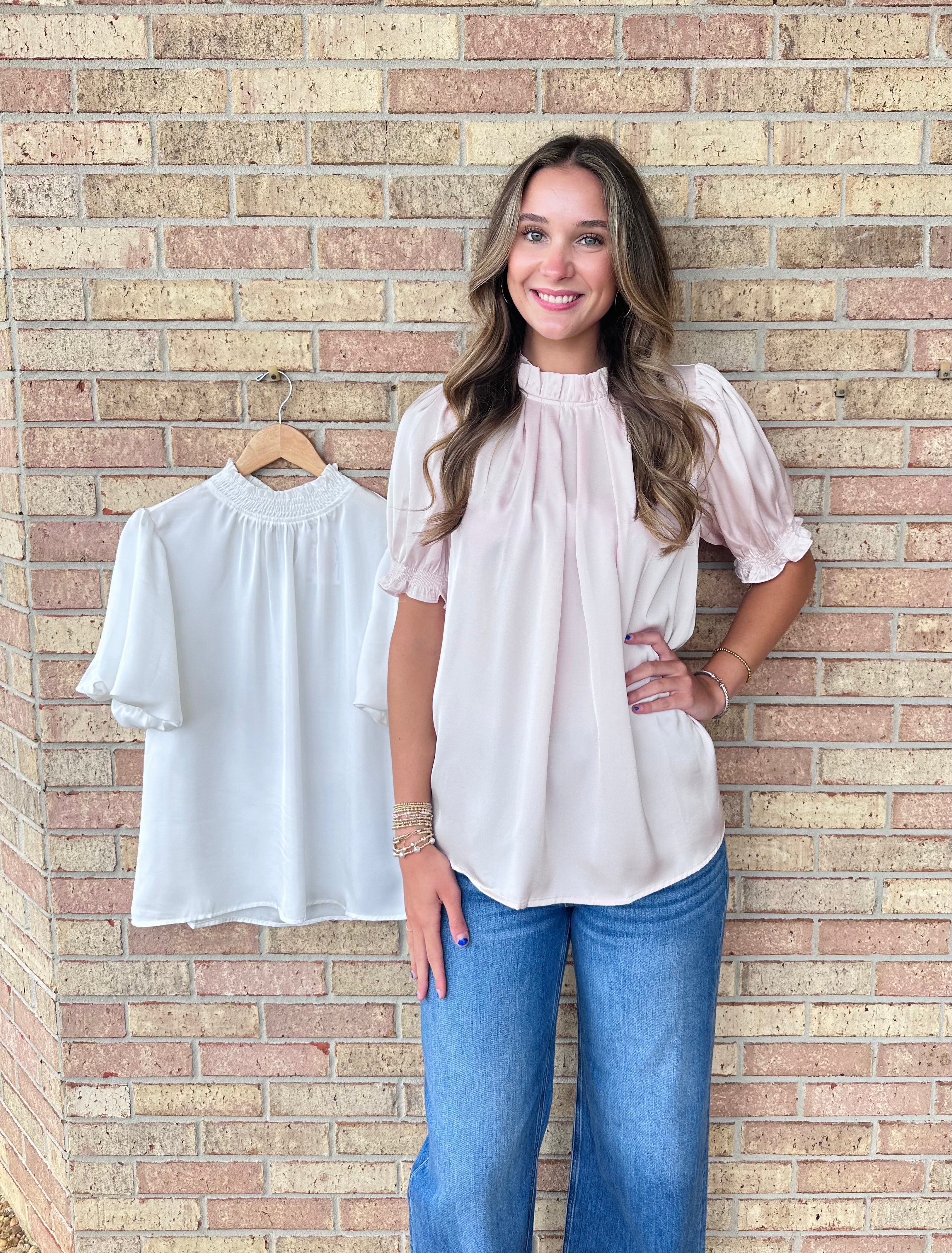 Satin White Top