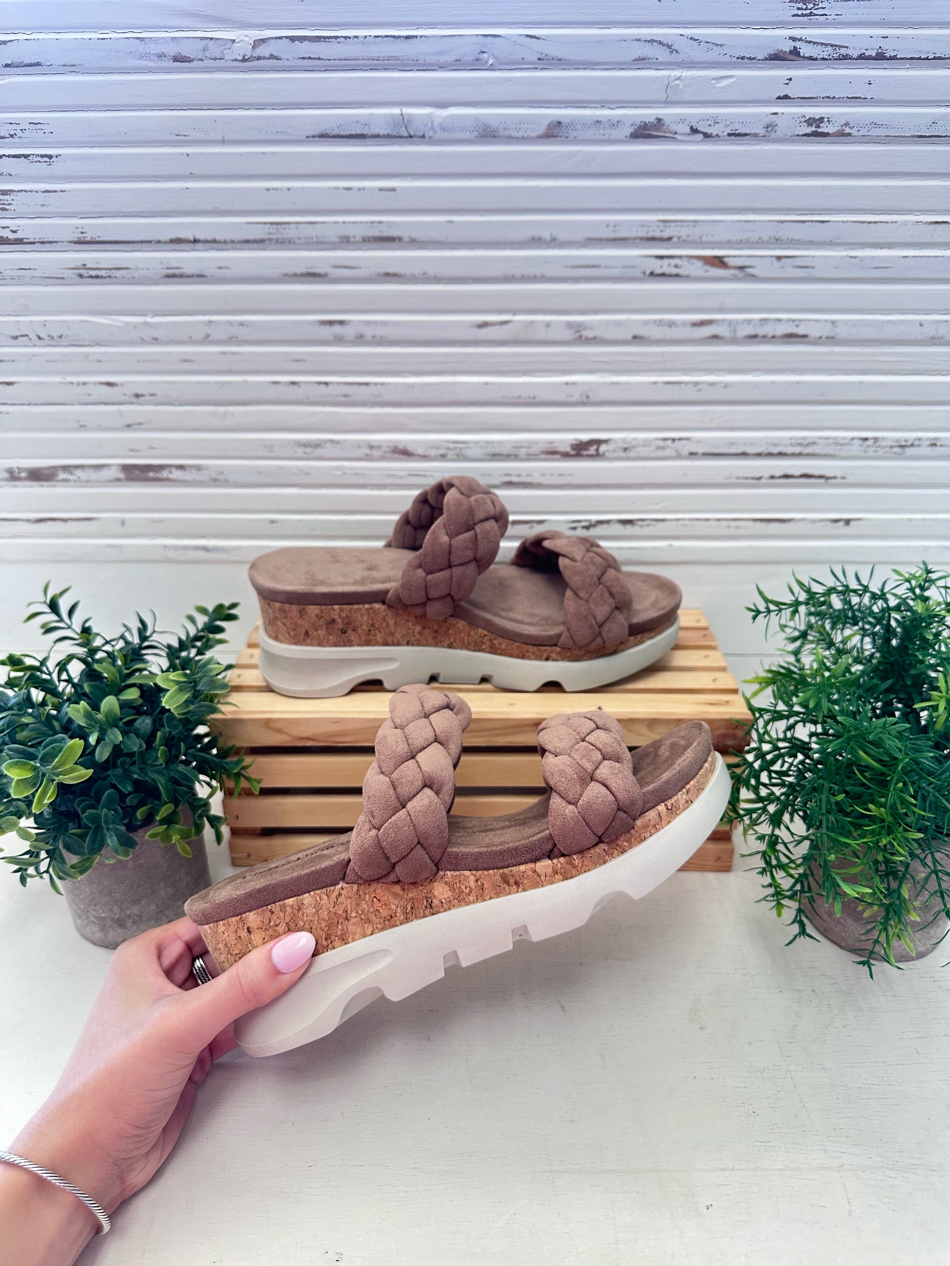 Suede Taupe Wedges
