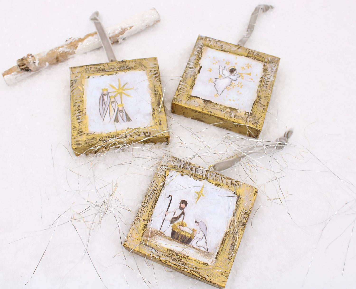 Canvas Nativity Ornament