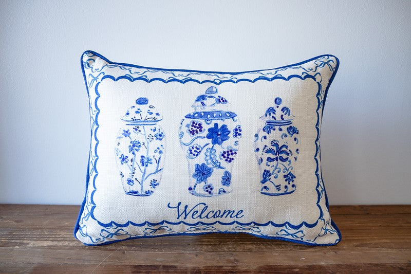 Chinoiserie Welcome Pillow