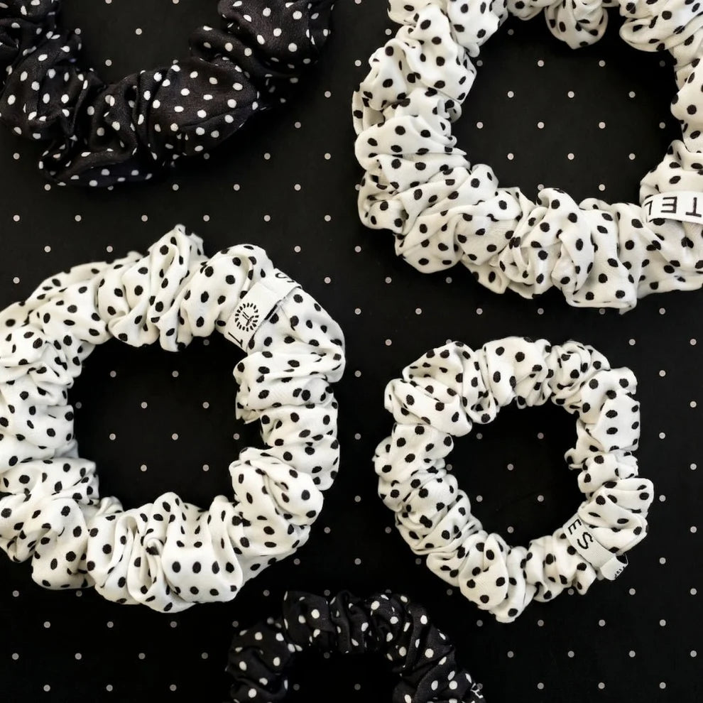 Teletie|Polka Dot Silk Scrunchies