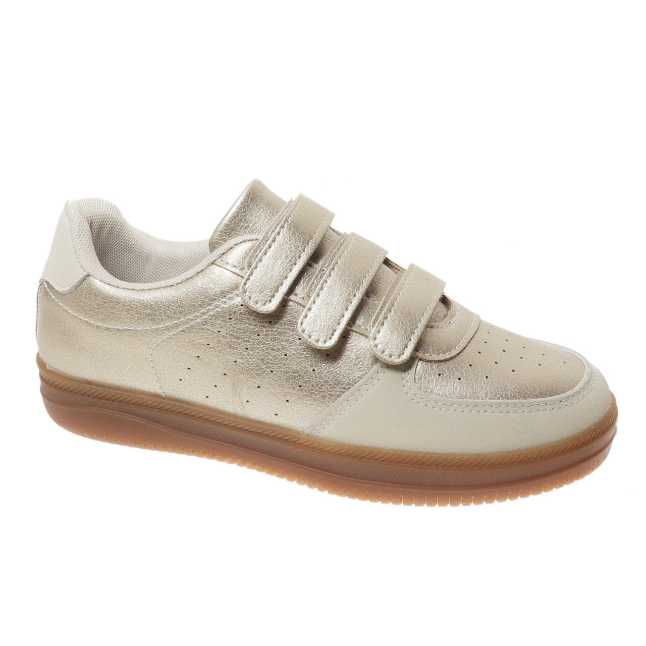 Giana Gold Velcro Shoes