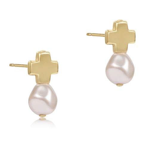 Enewton| Cross Pearl Studs