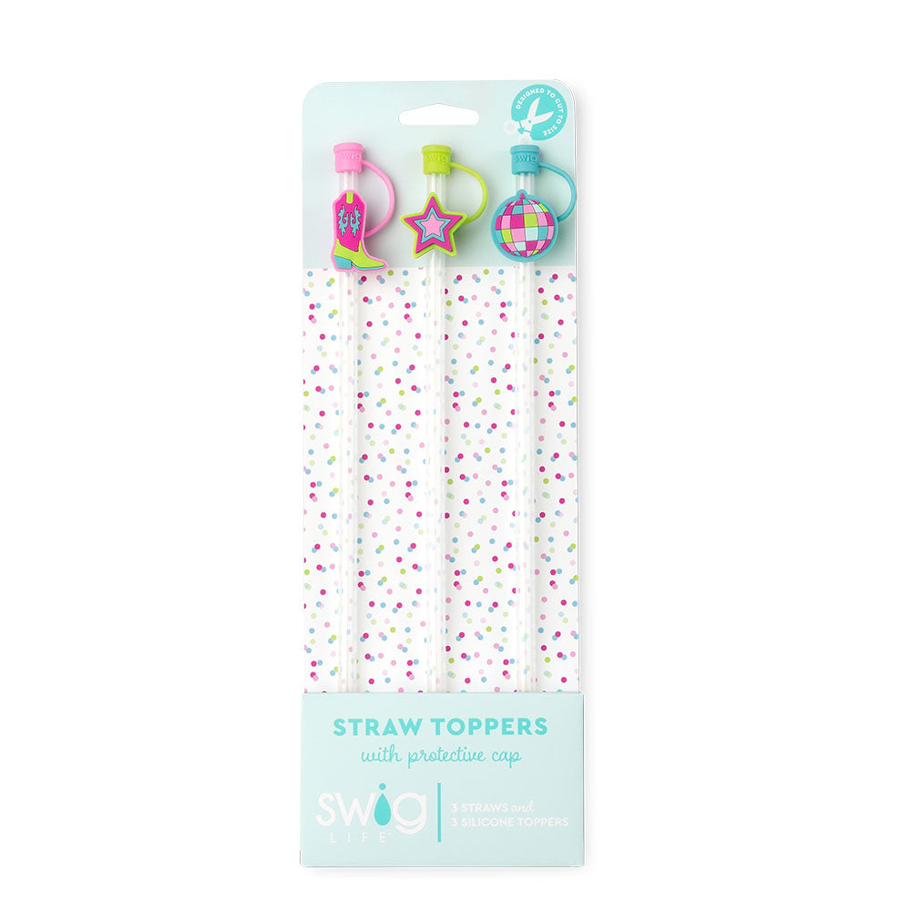 Disco Cowgirl Reusable Straw Toppers