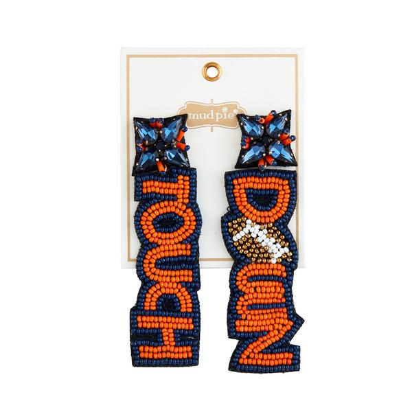Orange/Navy Touch Down Earrings