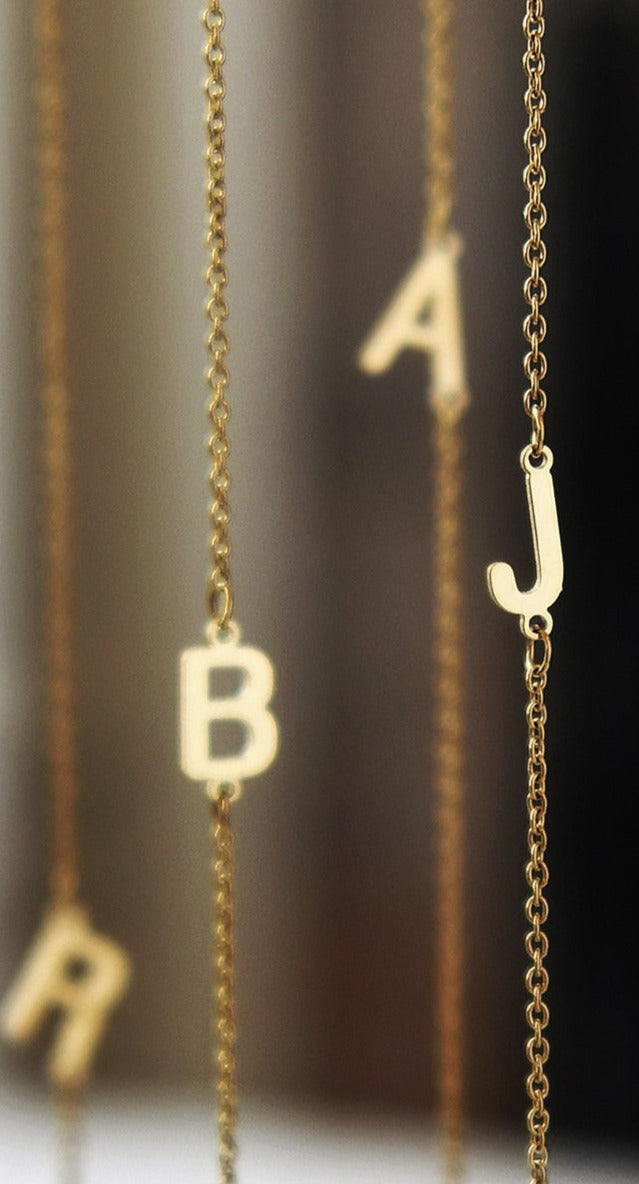 Sideways Initial Necklace