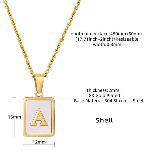 Tag Pendant Initial Necklace